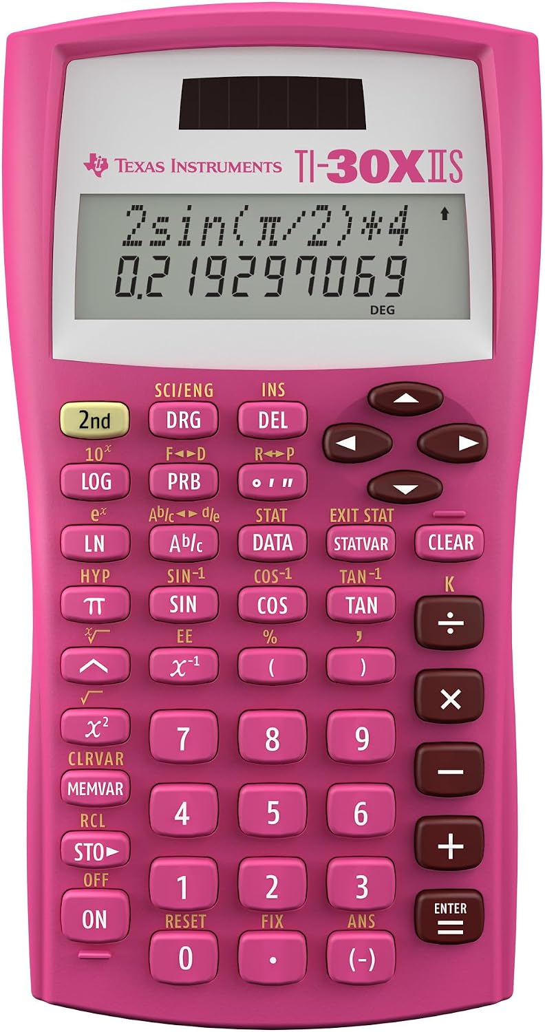 Texas Instruments TI-30X IIS 2-Line Scientific Calculator, Pink Texas Instruments TI-30X IIS 2-Line Scientific Calculator, Pink - Image 1